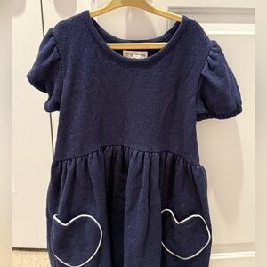 Tucker + Tate Sparkling Navy Dress with Heart Pockets